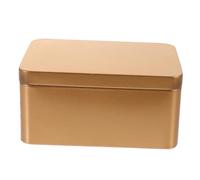 HOLIDYOYO Boîte De Rangement En Fer Blanc Rectangulaire 13x8x6 Cm Boîte Décorative De Bureau Polyvalente Pour Organisation Maison Cuisine Coloris Doré