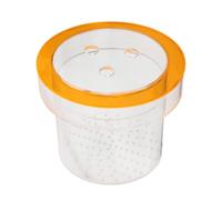 HOLIDYOYO Boîte D'élevage Acrylique Transparente 150 Mm Fluorescente Orange pour Aquarium - Bac D'isolement Flottant Circulation d'eau Optimale pour Poissons, Crevettes et Coraux, Panier