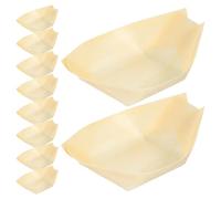 HOLIDYOYO Bol à Goûter Jetable en Bois Naturel 9 Cm X 5,5 Cm, 50 Pièces, Contenant Alimentaire Écologique pour Snacks, Salades et Desserts, Vaisselle Jetable pour Restauration