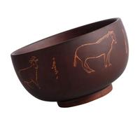 HOLIDYOYO Bol Bois Sculpté Bois Acacia Bol à Salade Décoratif Et Récipient pour Lait Et Thé pour Repas Mongols Occasions Spéciales
