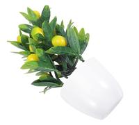 HOLIDYOYO Bonsaï Citronnier Artificiel en Pot Plante Décorative Verte Faux Mini Citronnier pour Décoration Intérieure Maison Salon et Bureau Entretien Facile Aspect Naturel Réaliste