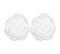 HOLIDYOYO Boucle de Chaussure de Camélia en Tissu, 1 Paire, Blanc