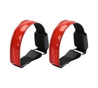 HOLIDYOYO Brassard Réfléchissant LED Rouge Pack de 2 pour Course Nocturne, Bracelet Lumineux PVC Haute Visibilité Batterie Remplaçable pour Sécurité et Running