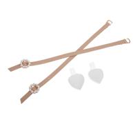 HOLIDYOYO Brides de talon pour talons hauts, boucle ronde en perles, cuir synthétique beige, réglables, 1 paire, pour femmes, autour de la cheville