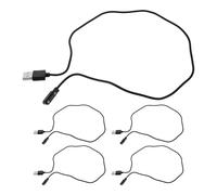 HOLIDYOYO Câble de Charge Magnétique USB 4 Broches Noir 762 CM Lot de 5 pour Montre Connectée et Bracelet Connecté Charge Rapide Câble de Données Magnétique Portable pour Maison Bureau