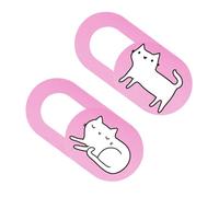 HOLIDYOYO Cache Webcam Protection Confidentialité Ultra Fin en ABS Forme Chat Rose 2Pcs et Design Élégant Anti-Regard Indiscret pour Ordinateur Portable et Bureau
