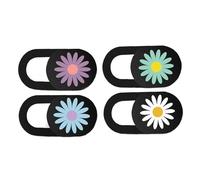 HOLIDYOYO Cache Webcam Ultra-Mince en Abs Motif Marguerite, Lot de 4 Pièces, Protège la Caméra Frontale la Saleté et L'espionnage, pour Ordinateur Portable