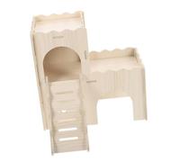 HOLIDYOYO Cachette Bois pour Hamster Et Cochon D’Inde Échelle Fonctionnelle, Maison DIY en Bois Naturel Sécurisée, Nid Ludique pour Petits Rongeurs, Cage Accessoire Essentiel