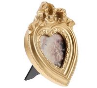 HOLIDYOYO Cadre Photo de Bureau en Résine Vintage de Cœur Cadre Photo Rétro Européen 95 X 12 CM Décor Mural et Pose sur Table 1 Pièce pour Mariage et Souvenirs