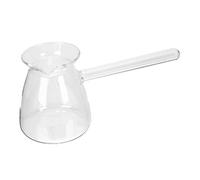 HOLIDYOYO Cafetière Turque En Verre : Théière Transparente De 450 Ml Avec Poignée Latérale Cuisinière Théière Chocolat Chaud Beurre Pot Transparent Cezve Briki Ibrik Cafetière Grecque
