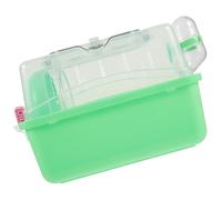 HOLIDYOYO Cage à Hamster en Plastique Toit Panoramique Vert Grosse Cage Portable pour Petits Animaux Plateforme et Cachette pour Hamsters et Cobayes