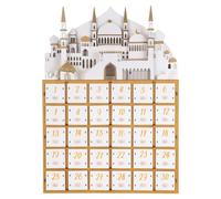HOLIDYOYO Calendrier Décoration avec en Bois L'avent Islamique Tiroirs 30 Éclairage LED Décompte et du Ramadan de Fête