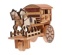HOLIDYOYO Carrosse Musical Bois Modèle De Carrosse Vintage Jouet De Chariot à Cheval pour Garçon Fille