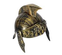 HOLIDYOYO Casque Médiéval de Chevalier en Plastique Doré, Casque de Soldat Romain Vintage Ajustable pour Cosplay et Déguisement Historique, Accessoire Léger pour Halloween et Fêtes à Thème