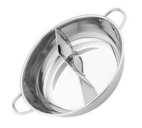 HOLIDYOYO Casserole Hot Pot Acier Inoxydable avec Séparateur Double Compartiment pour Cuisson à Induction Marmite Divisée pour Deux Soupes Usage Domestique et Restaurant
