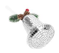 HOLIDYOYO Cloche Disco Suspendue en Verre Miroir Argenté Décoration de Noël à Suspendre Ornement pour Sapin Centre de Table pour Bal de Fin d'Année Décor et Festif