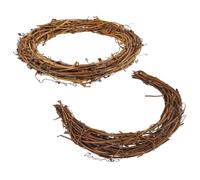 HOLIDYOYO Couronne en Rotin Soi-même 15 Cm, Lot 2 Pièces Forme Lune et Cercle, Décoration Naturelle pour Porte, Mariage, Noël et Bricolage Créatif, Accessoire Couronne Vigne