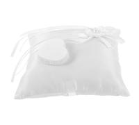 HOLIDYOYO Coussin Porte-alliances Blanc Carré en Tissu Sûr Support Cœur, Coussin de Mariage Décoratif pour Cérémonies, Oreiller Annulaire Élégant pour Porteur D'alliances, Accessoire