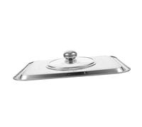 HOLIDYOYO Couvercle De Plateau De Cuisine À Bords Arrondis Protecteur De Plat En Acier Inoxydable Pour Barbecue Et Buffets