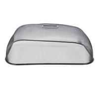 HOLIDYOYO Couvercle en Maille INOX Noire Rectangulaire 18.50X13.40X6.77 Pouces Cloche Alimentaire Anti Mouche Protection De Nourriture pour Table À Manger