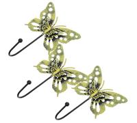 HOLIDYOYO Crochet Mural Robuste Vintage en Fer Jaune, 3 Pièces pour Paquet | Fixation Murale, Usage Salon ou Chambre Bébé, pour Tasses et Accessoires, Matériel D'installation