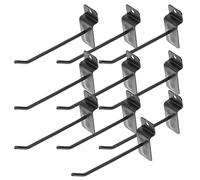 HOLIDYOYO Crochets pour Panneau Perforé 10 CM, Lot de 10 Crochets Utilitaires Noirs en Métal pour Présentoirs, Supermarchés et Rangement D’Outils