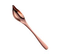 HOLIDYOYO Cuillère à Assaisonnement Acier Inoxydable Bec Débordement Manche Chaleur pour Huile et Sauce Cuisine Maison et Restaurant Rose Doré