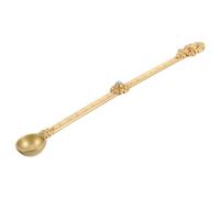 HOLIDYOYO Cuillère Tibétaine Laiton Pur pour Offrandes Sacrées Cuillère à Ghee Multi Usage avec Finition Lisse et Gravures Fines Traditionnel pour Rituels Religieux