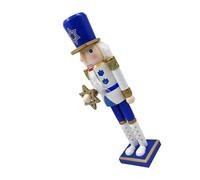 HOLIDYOYO Décoration Huileur de Noël Casse-Noisette Bois Bleu Blanc Figurine Soldat pour Hanukkah et Fêtes Juives Ornement de Table Festif Collectible
