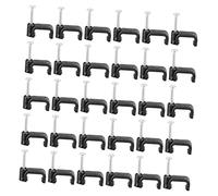 HOLIDYOYO Demi-colliers De Fixation Câble Avec Clou En Acier Noir 10mm, Clips De Serrage Pour Câbles Électriques Muraux, Lot De 100 Pièces Pour Fixation Fil Mural Béton Briques