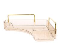 HOLIDYOYO Étagère de Rangement Cosmétique Triangulaire Transparente pour Coin de Salle de Bain, Plateau de Comptoir 1 Couche, Organisateur Multifonction pour Maquillage et Parfums, Adapté