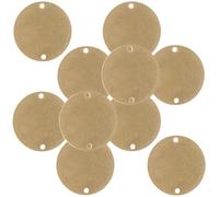 HOLIDYOYO Étiquette Ronde en Laiton DIY 10 Pièces, Double Trou, 20mm | Gravure et Estampage, Disque Plat Plein, Création Déco Maison, Lot de Dix Pièces
