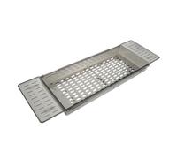 HOLIDYOYO Expandable Adjustable Bathtub Tray for Bathroom Storage Extendable Bath Shelf Organizer with Drainage for Books Towels Candles and Wine Spa Relaxation
