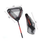 HOLIDYOYO Filet de Pliable Alliage Aluminium Épuisette Triangulaire Compacte avec Poignée Rabattable Filet Durable et pour et Lac