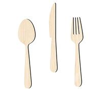 HOLIDYOYO Fourchette De Cuisine en Bois Cuillère Couteau Panneau Décoration Murale Rustique pour La Maison Art Mural De Cuisine