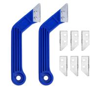 HOLIDYOYO Grattoir pour Joints de Carrelage en Alliage, 8 Lames Remplaçables, Poignée Antidérapante en Cuir, Outil Professionnel de Nettoyage et Détachant pour Coulis, Usage Domestique