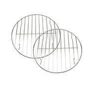 HOLIDYOYO Grille Ronde à Viande en Acier Inoxydable 28cm, Lot de 2