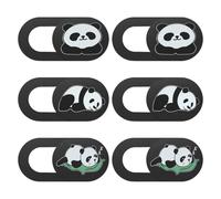 HOLIDYOYO Housse pour Ordinateur Portable et téléphone en ABS Noir, Lot de 6 Cache-caméra Panda, Facile à Utiliser, Anti-espionnage pour de Travail