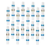 HOLIDYOYO Kit de 200 Connecteurs Électriques Thermorétractables 16-14 Awg Bleu, Manchons Bout à Bout Étanches pour Soudage et Connexion de Câbles Industriels