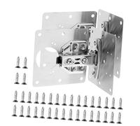 HOLIDYOYO Kit de Réparation Charnière Inoxydable Plaques Renforts Charnières Vis pour Portes Armoire Coin et Meubles Polyvalents