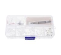 HOLIDYOYO Kit Réparation Plaquettes Nasales Lunettes Silicone Antidérapantes, 25 Paires Coussinets de Nez Confort, Accessoires Complets Vis, Tournevis, Pince, Crochet, Chiffon Nettoyage,