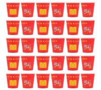 HOLIDYOYO Lot de 100 Gobelets en Papier Rouges Jetables 150 Ml Motif Double Petits Gobelets Festifs pour Mariage Réception et Banquet Boissons Froides et Chaudes Usage Unique Hygiénique