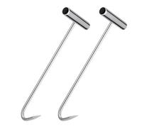 HOLIDYOYO Lot de 2 Crochets de Levage de Plaque D’Égout en Acier Inoxydable 30 CM Extracteur Robuste à Crochet en T Outil D’Ouverture pour Regard Levage Sécurisé pour Travaux D’Entretien