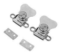 HOLIDYOYO Lot de 2 Loquets à Charnière en Acier Inoxydable 304 Verrou à Ressort avec Gâche Loquet de Rechange pour Boîte à Outils Coffre ou Caisse en Bois Fixation Parallèle Usage