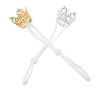 HOLIDYOYO Lot de 2 Mini Couronnes pour Hamster en Métal Léger - Accessoires de Déguisement Royaux Doré et Argenté - Chapeaux Couronne pour Petits Animaux Fêtes D’Anniversaire et Séances