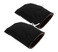 HOLIDYOYO Lot de 2 Moufles de Guidon Moto Hiver Imperméables et Coupe-Vent Protège-Poignées Chauffants Noirs Accessoires Universels pour Moto Quad et Motoneige Protection Le Froid Pluie