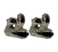 HOLIDYOYO Lot de 2 Troncs D’Arbre Décoratifs Creux en Résine pour Aquarium Racines Réalistes Cachette Naturelle pour Poissons et Crevettes Décoration Aquatique Résistante à L’Eau