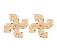 HOLIDYOYO Lot de 2 Tunnels Labyrinthe en Bois pour Hamster et Petits Animaux D’Activité Interactif 4 Voies Solide et Facile à Nettoyer pour Exercice et Divertissement Quotidien