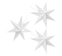 HOLIDYOYO Lot de 3 Abat-jour en Papier Blanc D’étoile à 7 Branches, Diamètre 45 Cm, Décoration Suspendue pour Fêtes, Mariages et Anniversaires, Lampe Légère et Réutilisable