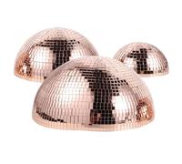 HOLIDYOYO Lot de 3 boules disco à effet miroir - Demi-boule en verre réfléchissant - Sphère adhésive 19,5 cm/15 cm/10 cm pour soirée disco années 70/80, éclairage DJ